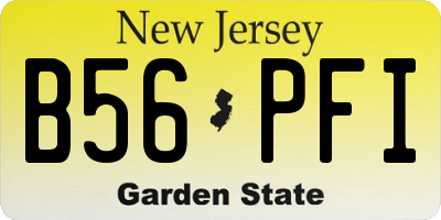 NJ license plate B56PFI