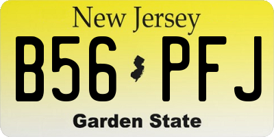 NJ license plate B56PFJ