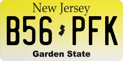 NJ license plate B56PFK