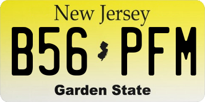 NJ license plate B56PFM