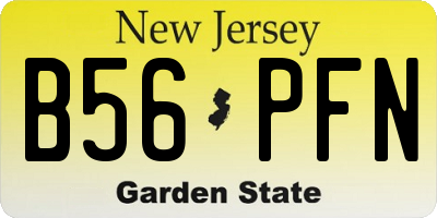 NJ license plate B56PFN