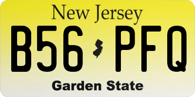NJ license plate B56PFQ