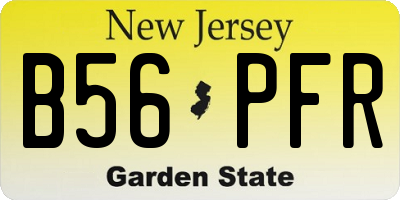 NJ license plate B56PFR