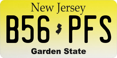 NJ license plate B56PFS