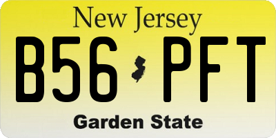NJ license plate B56PFT