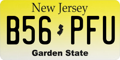 NJ license plate B56PFU