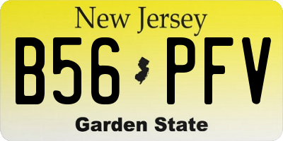 NJ license plate B56PFV
