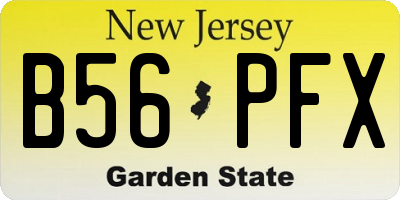 NJ license plate B56PFX
