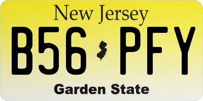 NJ license plate B56PFY