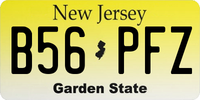 NJ license plate B56PFZ