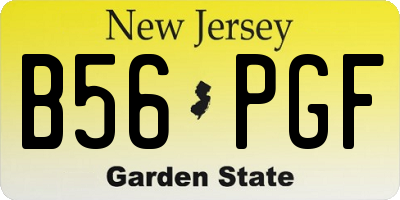 NJ license plate B56PGF