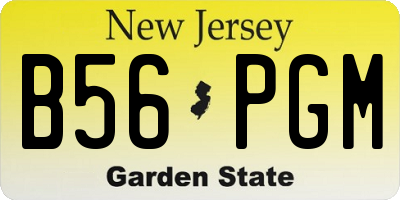 NJ license plate B56PGM