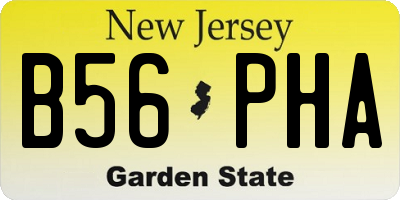 NJ license plate B56PHA