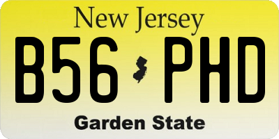 NJ license plate B56PHD