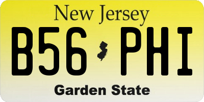 NJ license plate B56PHI