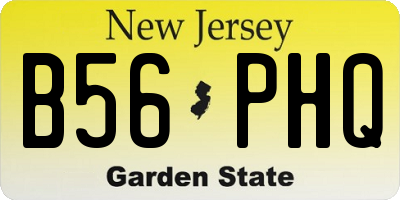 NJ license plate B56PHQ
