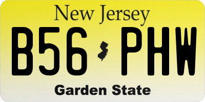NJ license plate B56PHW