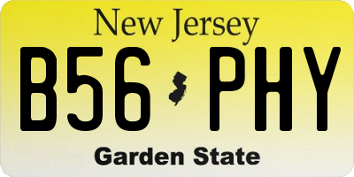 NJ license plate B56PHY