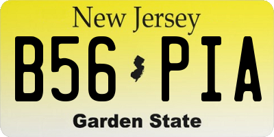 NJ license plate B56PIA