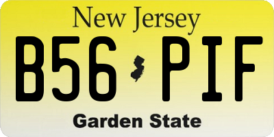 NJ license plate B56PIF