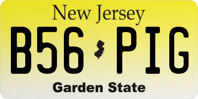NJ license plate B56PIG