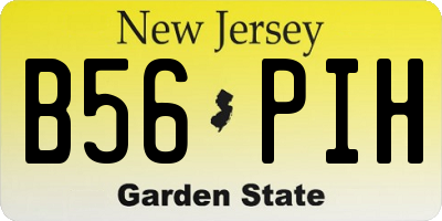 NJ license plate B56PIH