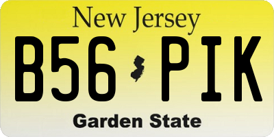 NJ license plate B56PIK