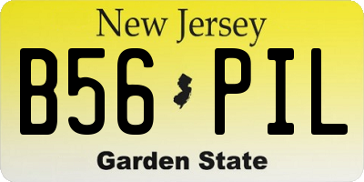 NJ license plate B56PIL