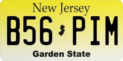 NJ license plate B56PIM