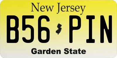 NJ license plate B56PIN