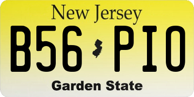NJ license plate B56PIO