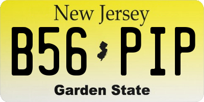 NJ license plate B56PIP