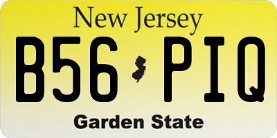 NJ license plate B56PIQ