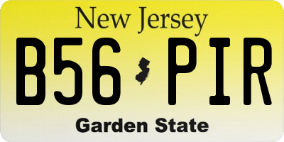 NJ license plate B56PIR