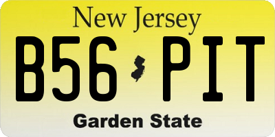 NJ license plate B56PIT