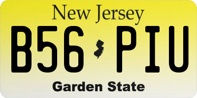 NJ license plate B56PIU