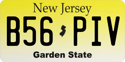 NJ license plate B56PIV