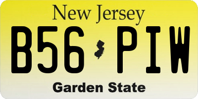 NJ license plate B56PIW