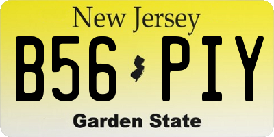 NJ license plate B56PIY