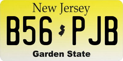 NJ license plate B56PJB