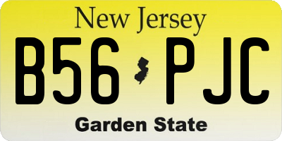 NJ license plate B56PJC
