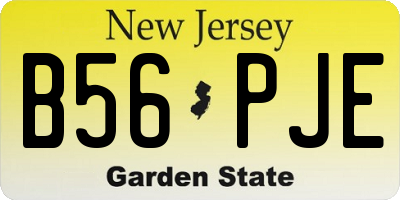 NJ license plate B56PJE