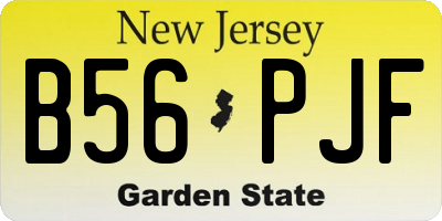 NJ license plate B56PJF