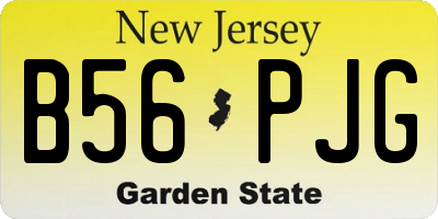 NJ license plate B56PJG