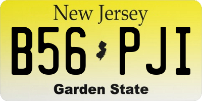 NJ license plate B56PJI
