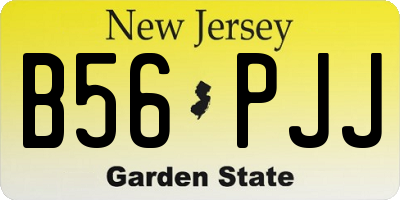 NJ license plate B56PJJ
