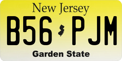 NJ license plate B56PJM