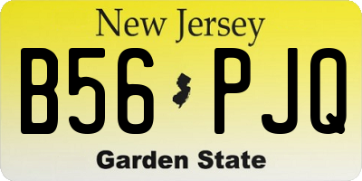 NJ license plate B56PJQ