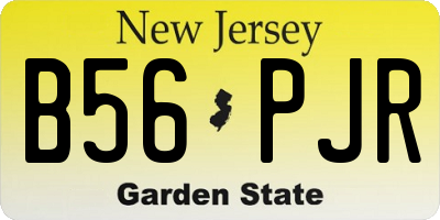 NJ license plate B56PJR