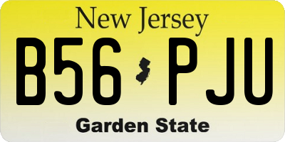 NJ license plate B56PJU